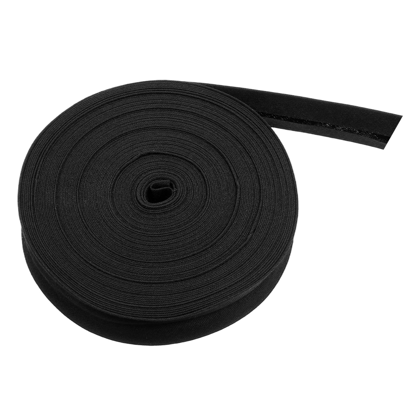 1/2 Inch Double Fold Bias Tape 10 Meters Bias Tape for Sewing Black Polyester Fabric Roll for Hemming Seaming Binding Crafts