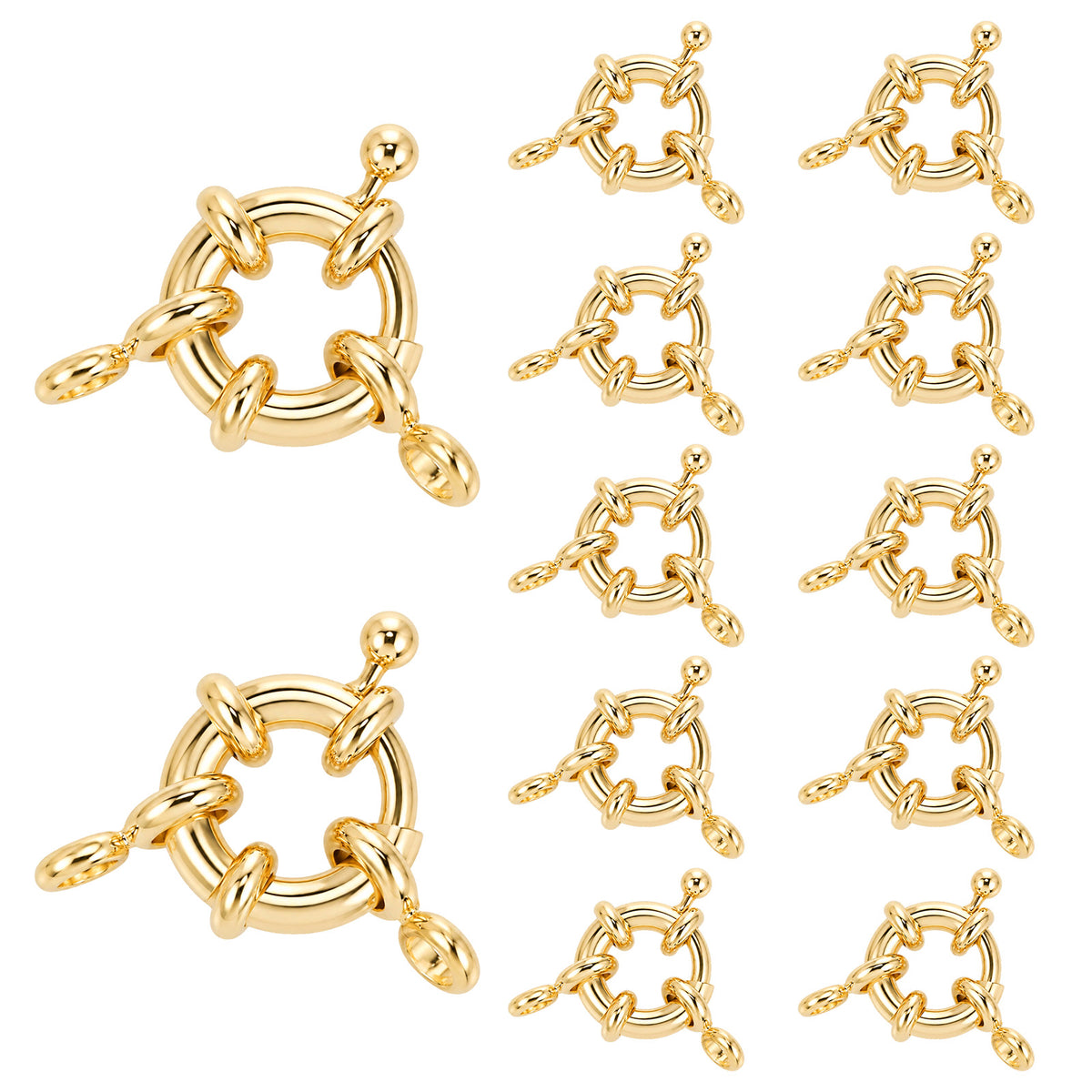 10 Pcs Spring Clasps for Jewelry Making Round Necklace Spring Ring Clasp