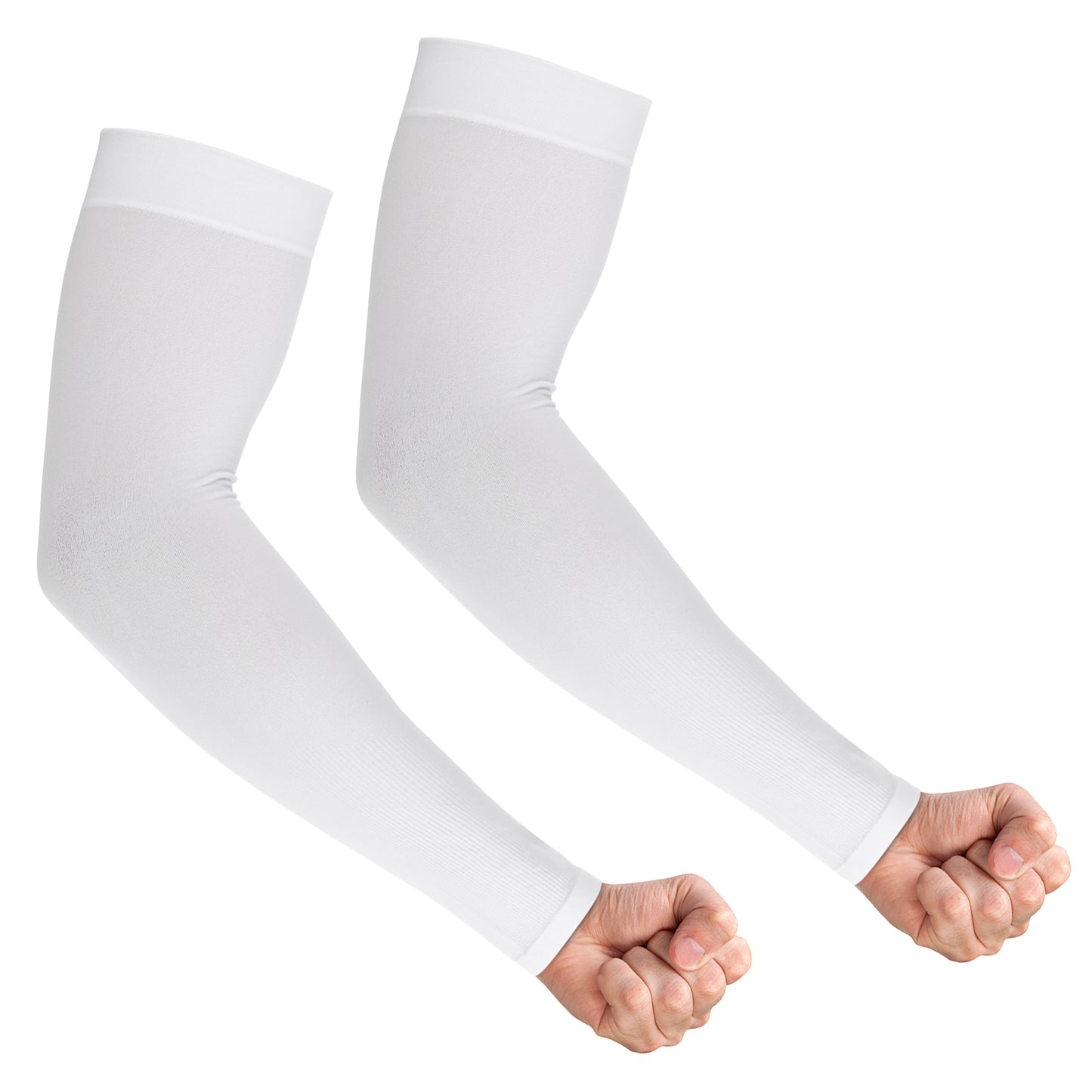 Lusofie Sun Protection Sleeves – Cooling Compression Arm Sleeves for Men Women, Moisture Wicking, for Gardening Sports(White)