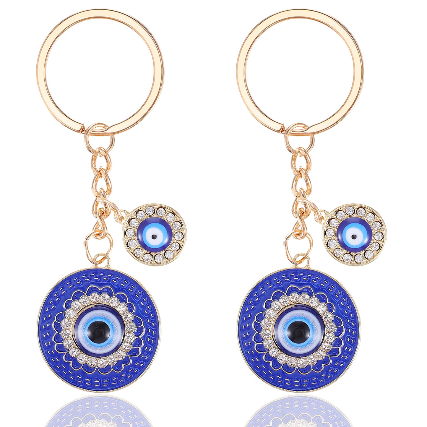 Tucnoeu 2Pcs Evil Eye Keychain Cute Keychain for Women Colourful Luck Evil Eye Charms Key Chain for Car Key Ring Bag Purse Accessories