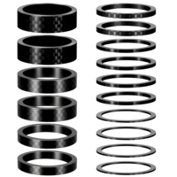 Josojoou 16Pcs Bicycle Headset Spacers 6 Sizes Carbon Fiber Bike Stem Spacers Fits 1-1/8 Inch Stem For Road Bicycle Handlebar Stems (1/2/3/5/8/10mm)