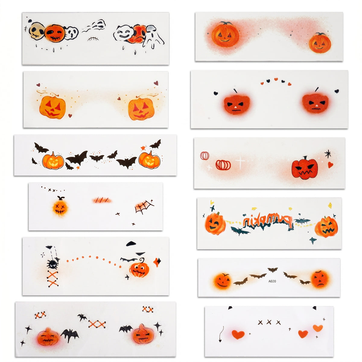 Yykazqe 12 Halloween Temporary Face Tattoos, Pumpkin Freckle Face Tattoos