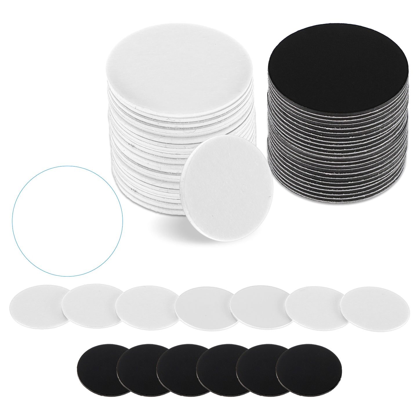 NFC Tag 50Pcs NFC Stickers NTAG215 Tag Rewritable Round Coin NFC Cards with Adhesive Back Compatible with Tagmo NFC Enabled Mobile Phones (Black, White)