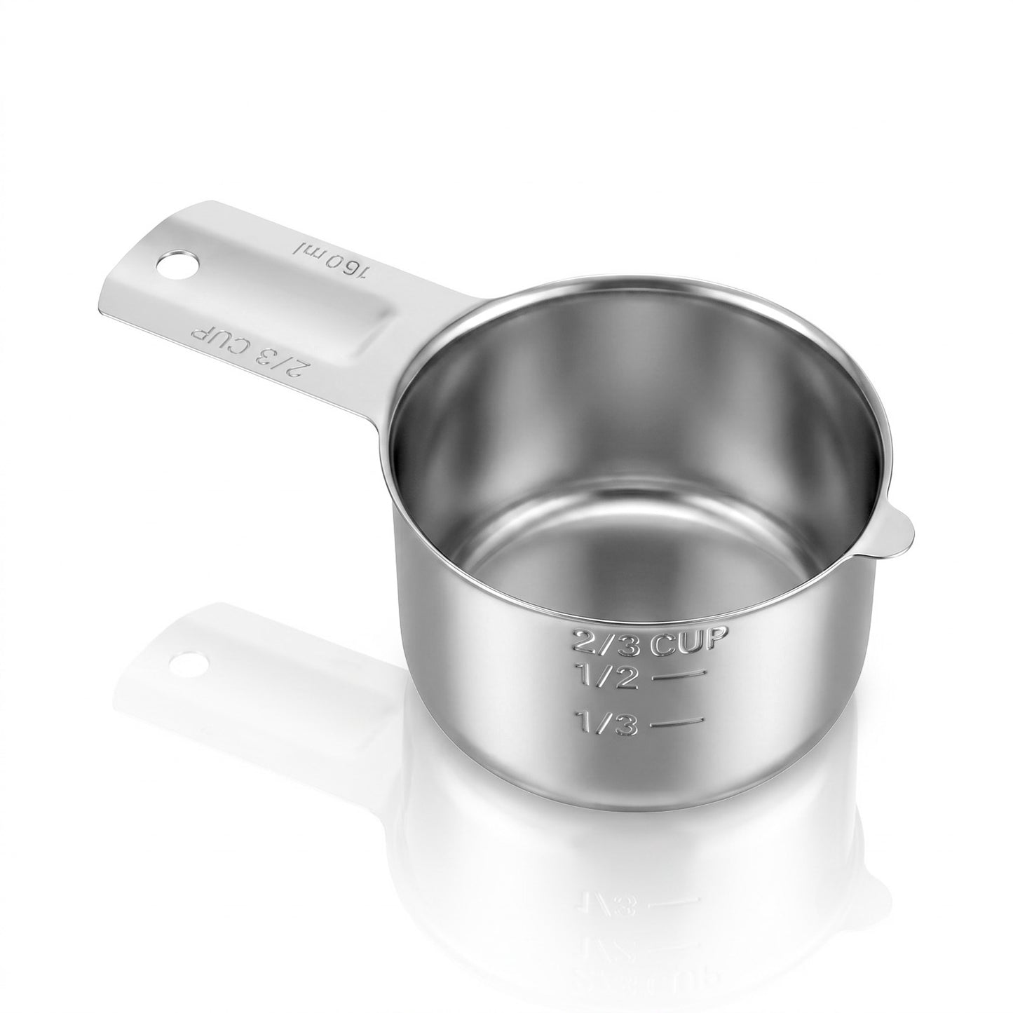 Stainless Steel Measuring Cup 160ml, Small Liquid Measuring Cup, 5.12x2.87x1.77 Inches, Heavy Duty Metal Shot Glass for Kitchen, Syrup, Oil, Sauce