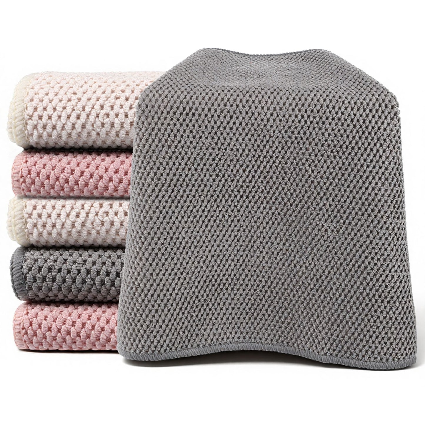 Telooco 6PCS Microfiber Wash Cloths Coffee Cleaning Cloths Kitchen Towels Microfiber Soft Absorbent Cloth Espresso Machine Accessories for Coffee Bar Kitchen Home Office 11.8”x11.8”