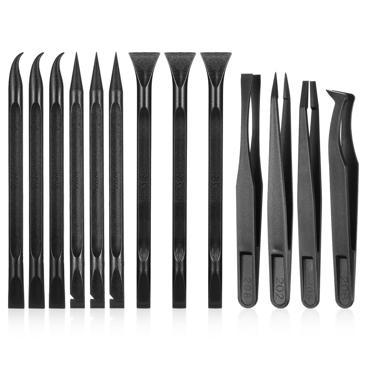 Plastic Scraper 13Pcs Pen-Shaped Scraper Tool Plastic Tweezers Scraper Plastic Scrapers Non Sratch for Cleaning Easy to Clean Small and Narrow Spaces and Gaps(9Pcs Scraper+4Pcs Tweezers)