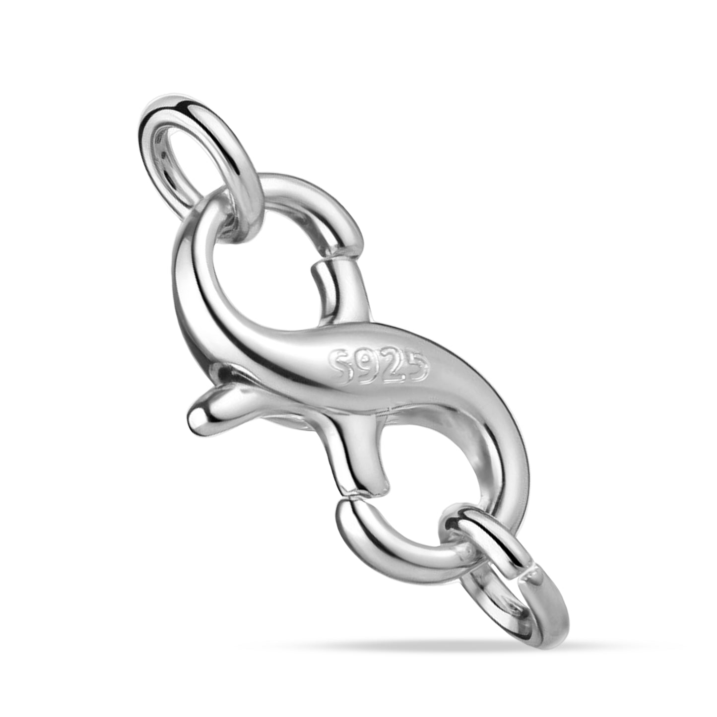 S925 Sterling Silver Lobster Clasp, Double Opening Design, Jewelry Findings for DIY Necklace Bracelet Extender Clasps and Closures