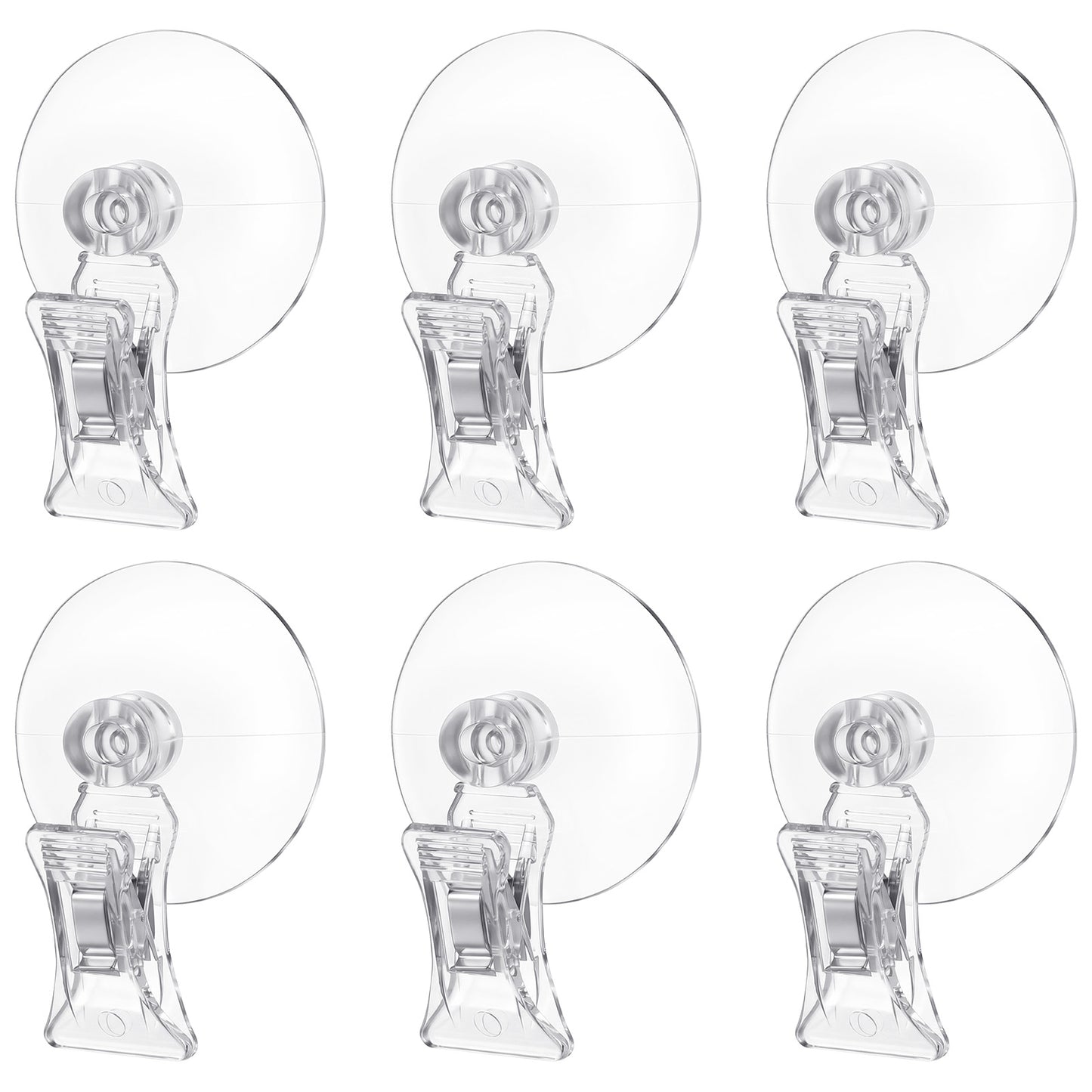 6 Pcs Transparent Aquarium Suction Cups with Clips - Plant Holder for Fish Tank - Clear Plastic fish Feeding Tool for Advertising Display Business Cards Fishes Feeding Veggie Feed Holder
