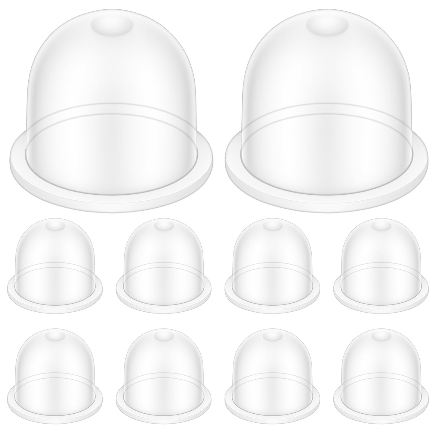 10pcs Carburetor Primer Bulb Replacement, Transparent Plastic Chainsaw Carburetor Fuel Primer Bulb, Widely Compatible Primers Bulbs for Carburetors Gasoline Trimmer Backpack Blower Lawn Mower