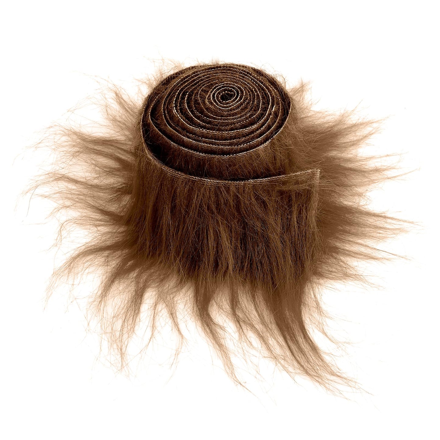 Lusofie Shaggy Plush Faux Fur Fabric Precut Strips 2x60inch Light Coffee Fur Fluffy Fuzzy Craft Fur for Gnomes Beard Santa Claus Hair Dwarf Cosplay Costume DIY Craft Christmas Decoration