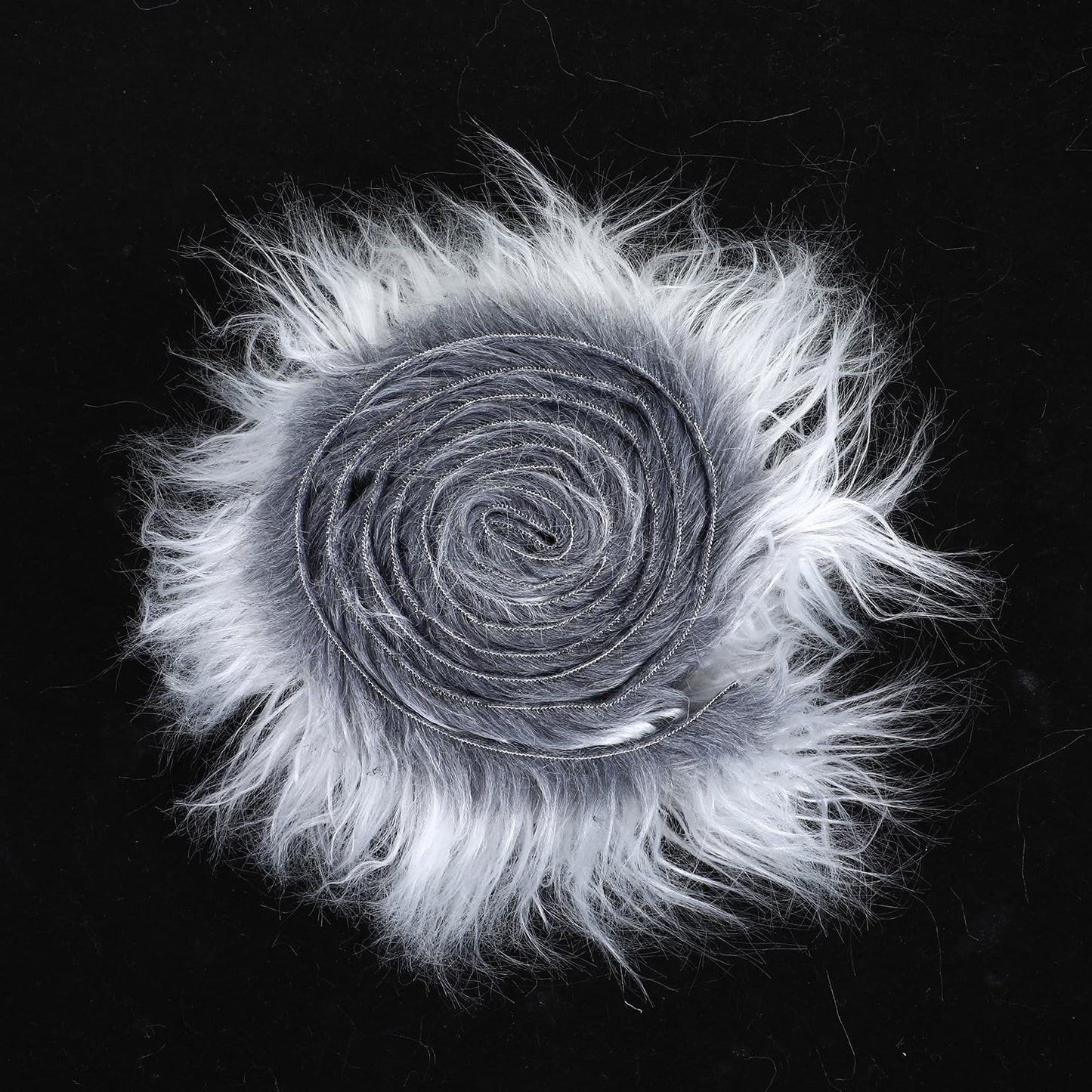 Lusofie Fur Fabric 4 x 60inch Grey Fur Precut Strips Fluffy Fuzzy Faux Fur Fabric Shaggy Plush Fake Craft Fur for Costume DIY Gnomes Beard Santa Claus Hair Dwarf Cosplay Christmas Decoration