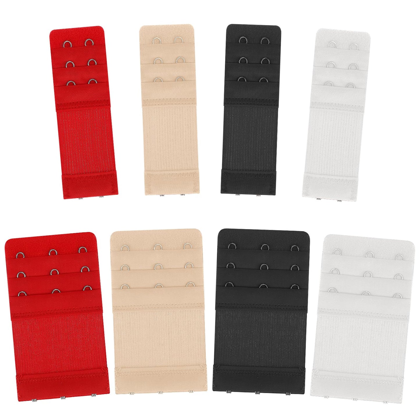 Lusofie 8Pcs Women's Bra Extender 2 Hook/ 3 Hook Soft Stretchy Bra Extension Strap Comfortable Women's Brassiere Extenders for Women Ladies