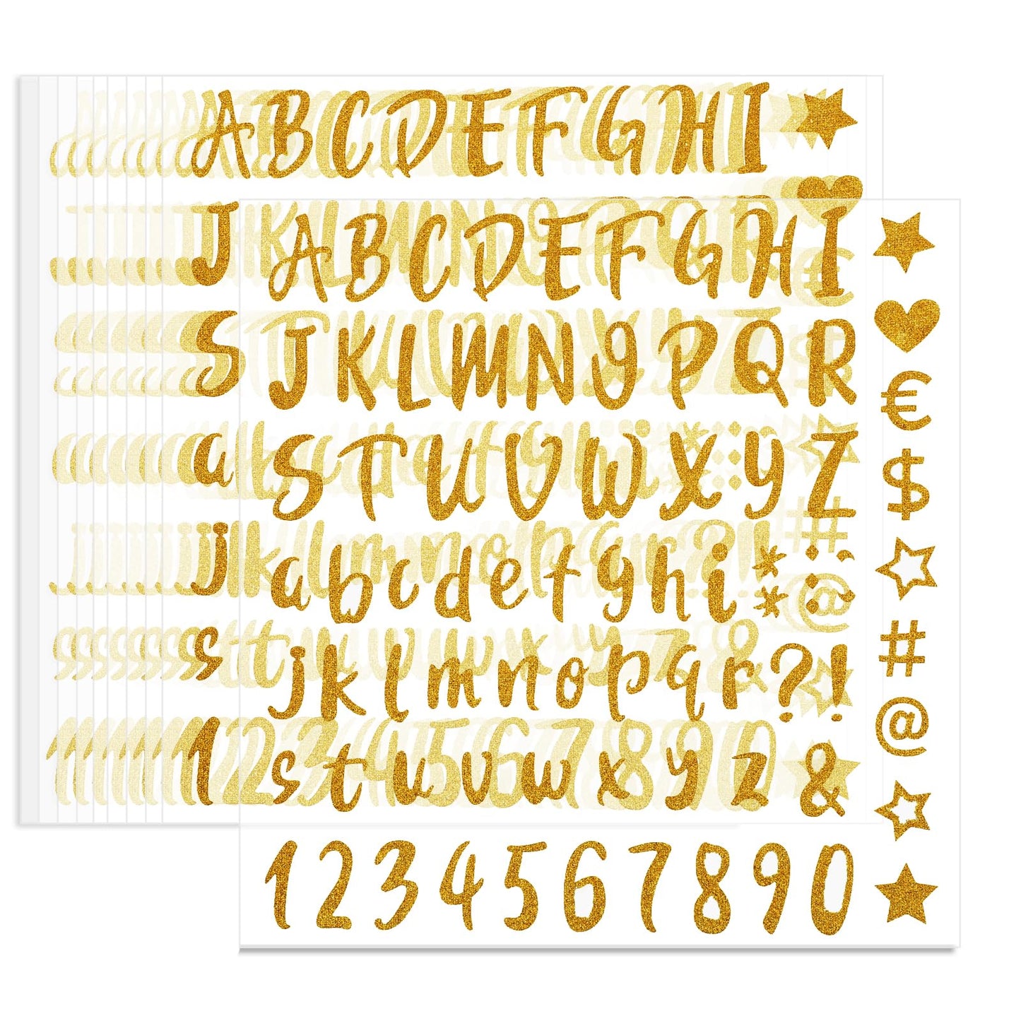 800 Pcs 10 Sheets Gold Letter Stickers Self Adhesive Letter Stickers Small 1.1inch Glitter Letters Stickers Waterproof Alphabet Number Stickersfor DIY Crafts Art Making, Address Number, Decor, Sign