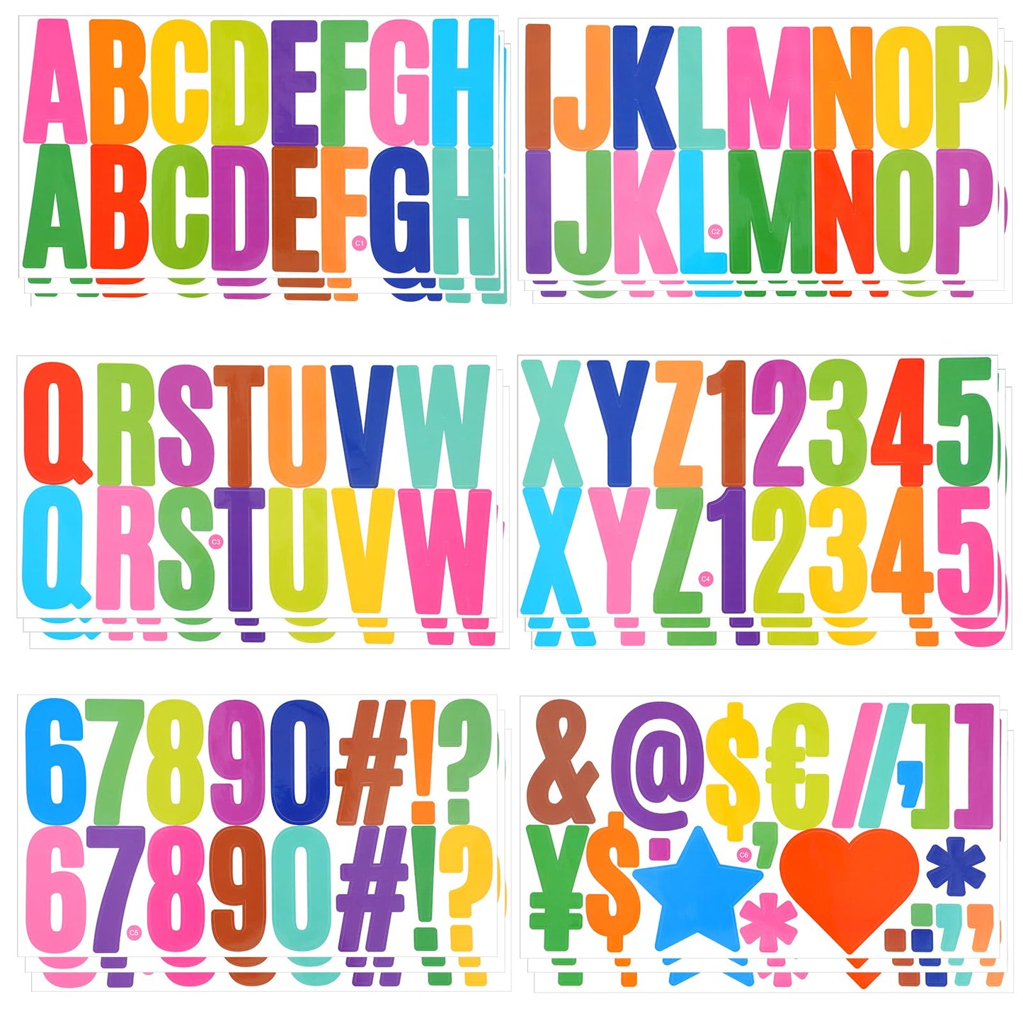 Lusofie 300Pcs Large Alphabet Stickers 2 Inch Self-Adhesive Letter Stickers Stick on Letters and Symbol Vinyl Letter Stickers for Classroom Wall Crafts Mailbox
