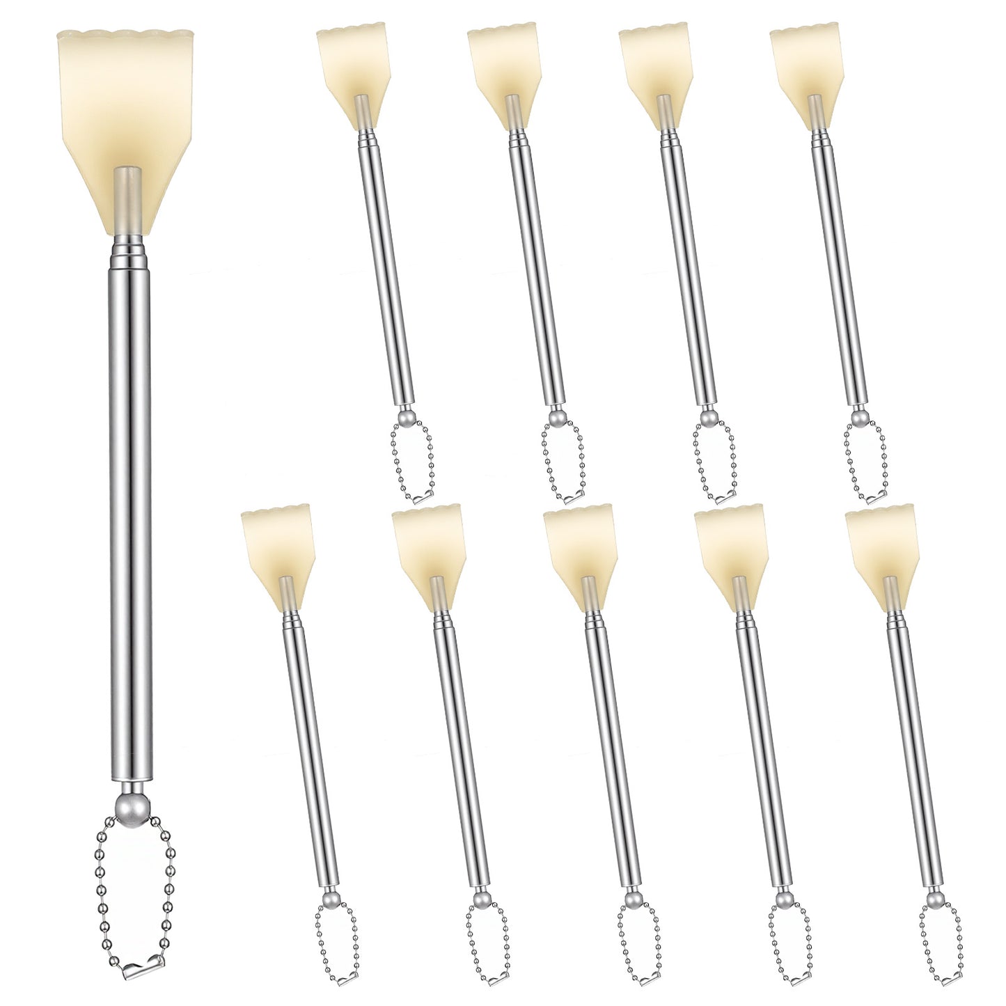 10 Pcs Back Scratcher Extendable - Extendable 16.5 to 42cm, Metal Back Scratcher for Men and Women - Portable Itch Relief Tool