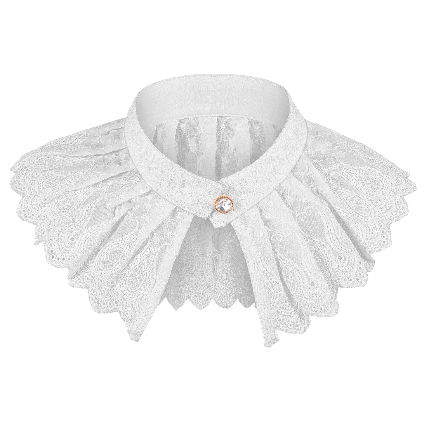 Telooco Lace Collar White Ruffle Fake Collar Detachable Lace Collars for Women Girls