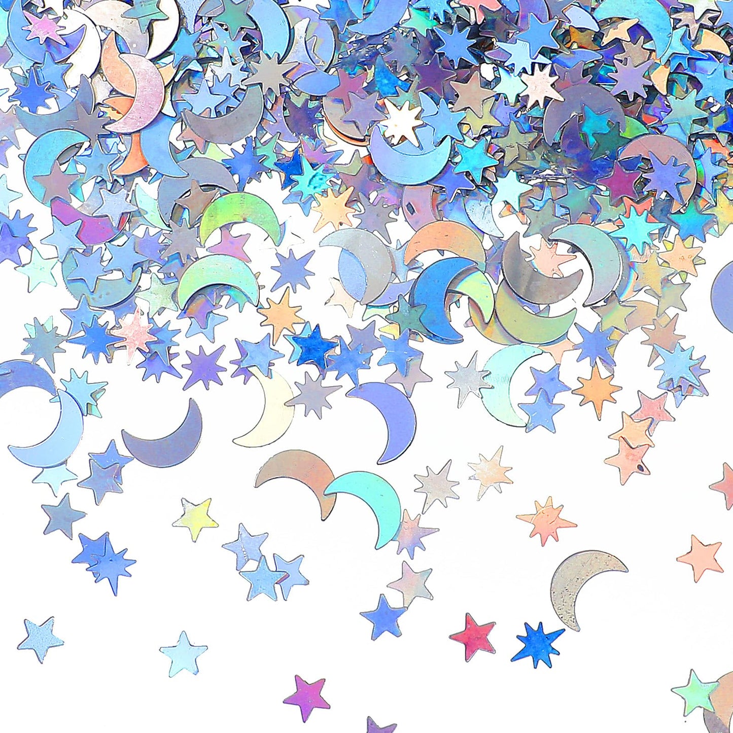 90g 12000PCS Star Confetti, 6mm Metallic Glitter Twinkle Stars Moon Glitter Confetti for Weddings, Birthday Parties, Halloween and Christmas Tabletop Decorations
