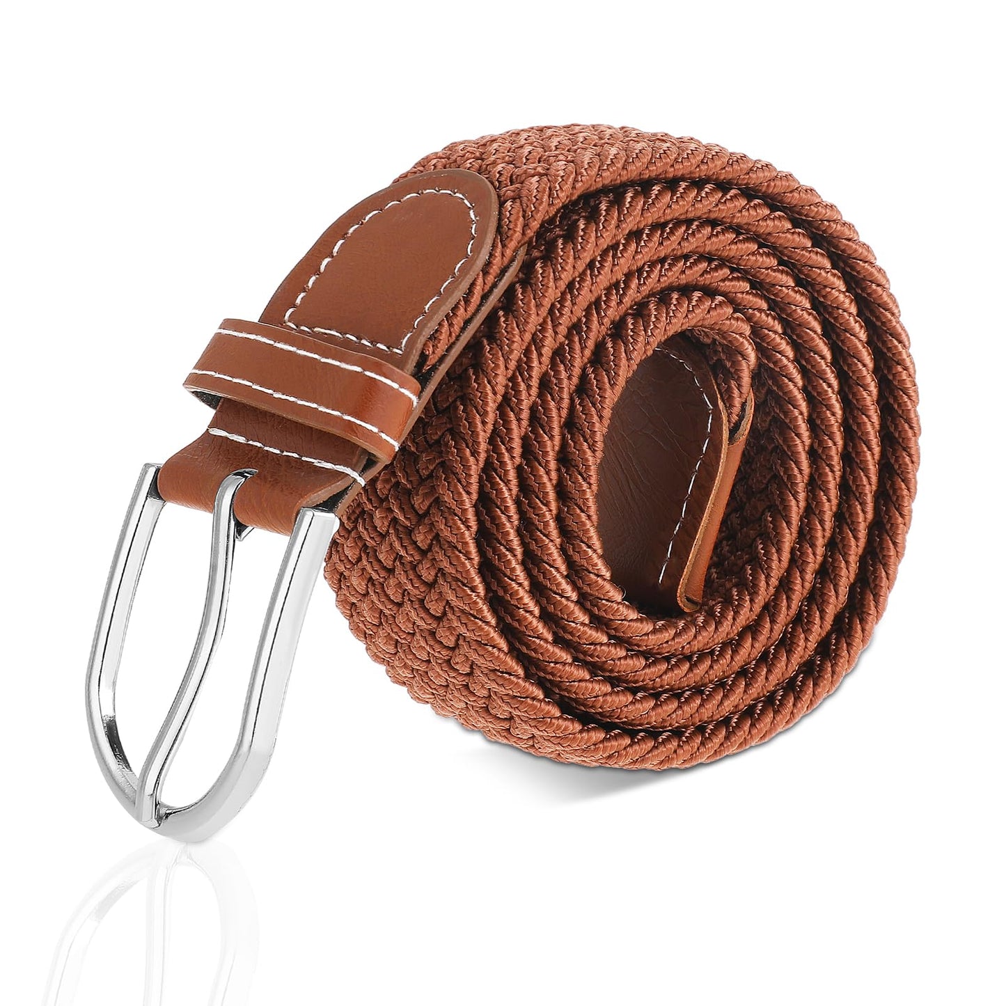 Kids Belt Elastic Braided Belt Pin Buckle Suspenders For Kids Woven Girls Boys Belts Brown Suspenders For Boys Girls School Uniforms Baseball Golf Solid Color Brown