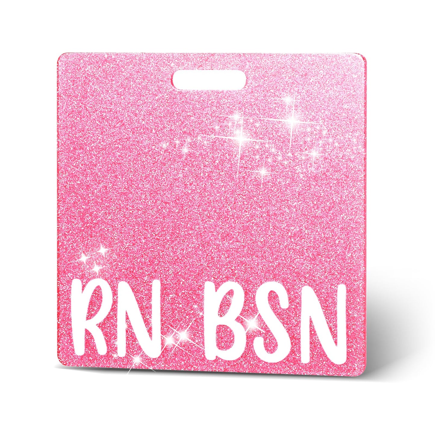 Pink RN Badge Card Glitter Nurse Badge Buddy Nurse Badge Holder ID Name Identification Badge Accessories for Women Coworkers Resident Nurses Aesthetic
