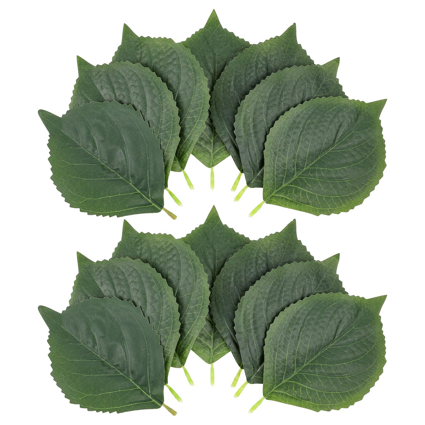60pcs Artificial Leaves For Decoration Green Fake Leaves Bulk Greenery Wired Single Silk Faux Leafs For DIY Wedding Bouquets Wreaths Home Decorations 6.5x4.13in