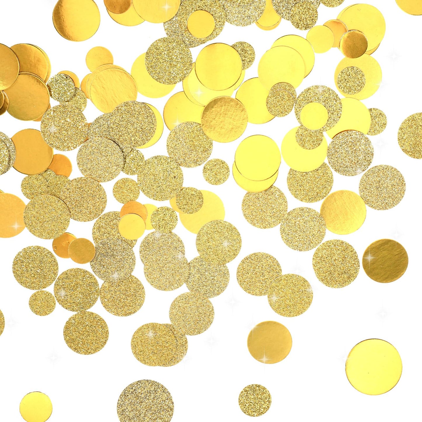200 Pcs Golden Confetti Glitter Scatter Table Decoration Paper Craft Supplies Birthday Party Anniversary Bridal Baby Shower Wedding Gift Circle Dots Decor