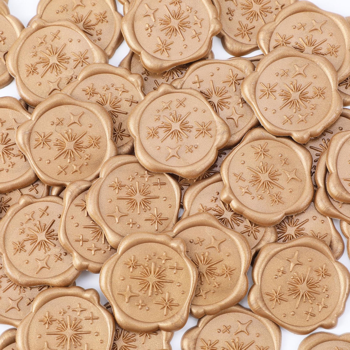 Pack of 50 Golden Wax Seals, Self-Adhesive, Wax Seal Stickers, Wax Seal Stickers, Vintage for Invitations, Envelopes, Gift Wrapping