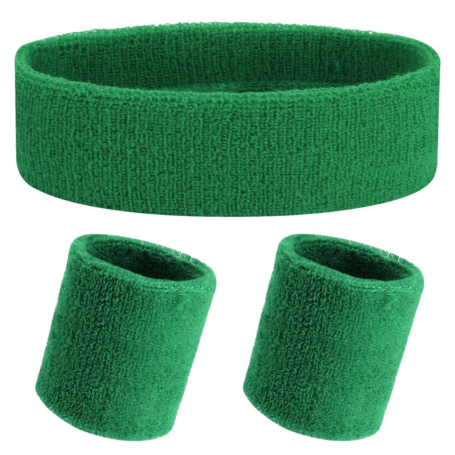 Yolev 3PCS Sports Headband Wristbands Soft Thickened Terry Cotton Girls Sweat Band for Gym Tennis Gymnastics Football Soccer