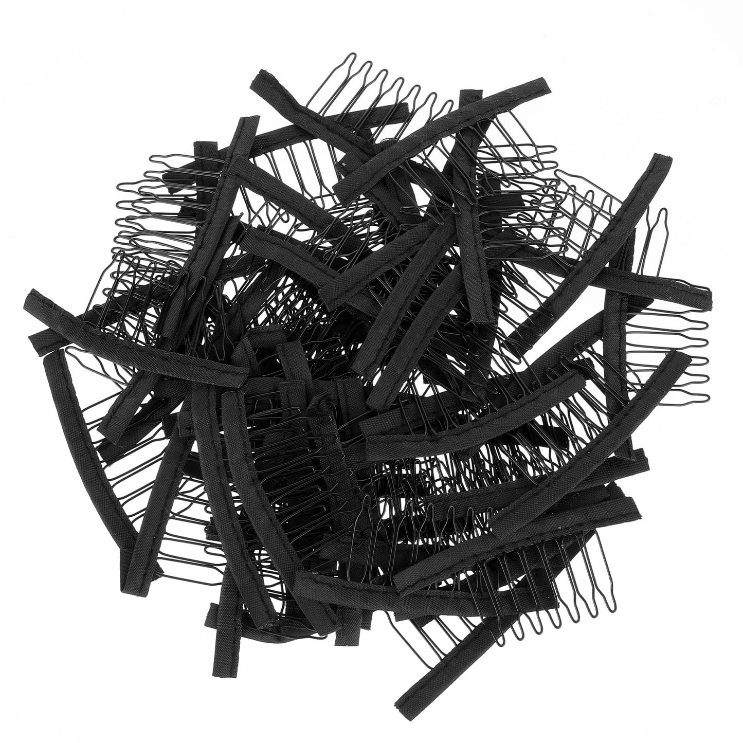 60 Pcs Wig Clips Wig Combs to Secure Wig Black Wig Clips to Secure Wig no Sew 7-teeth Wig combs for Making Wig Caps Wig Accessories Tools