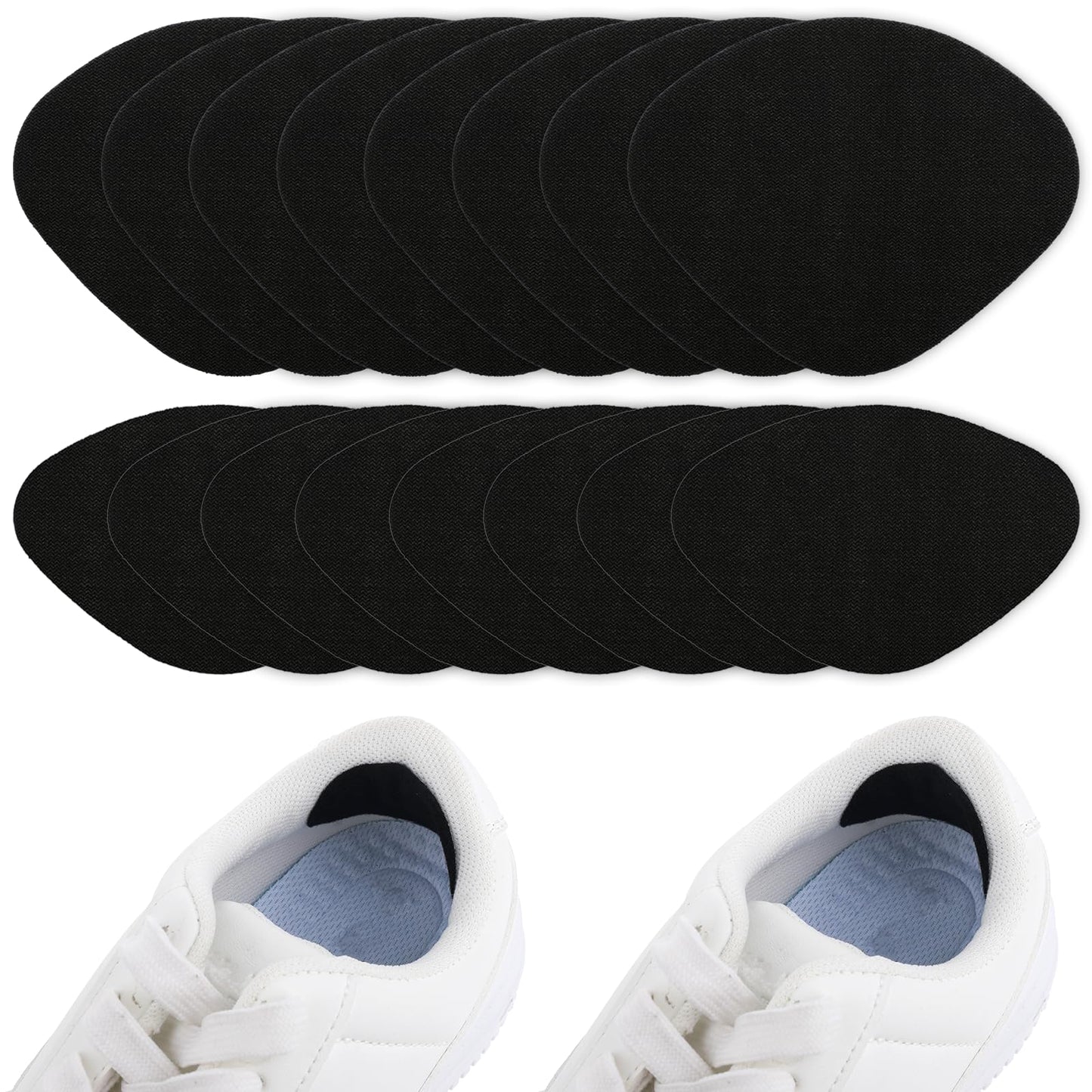 Lusofie 8Pairs Shoe Heel Repair, Heel Repair Patch, Self-Adhesive Sneaker Heel Repair Patch, Shoe Hole Repair Patch For Leather Shoes, High Heels(Black)