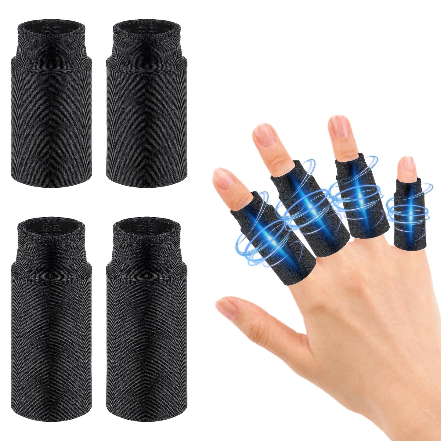 Finger Ice Sleeves 4 Pcs Silicone Finger Protectors,Reusable Cryotherapy Finger Cots Finger Support Compression Sleeve for Arthritis Thumbs & Toes Hot Cold Therapy Relieve Gout