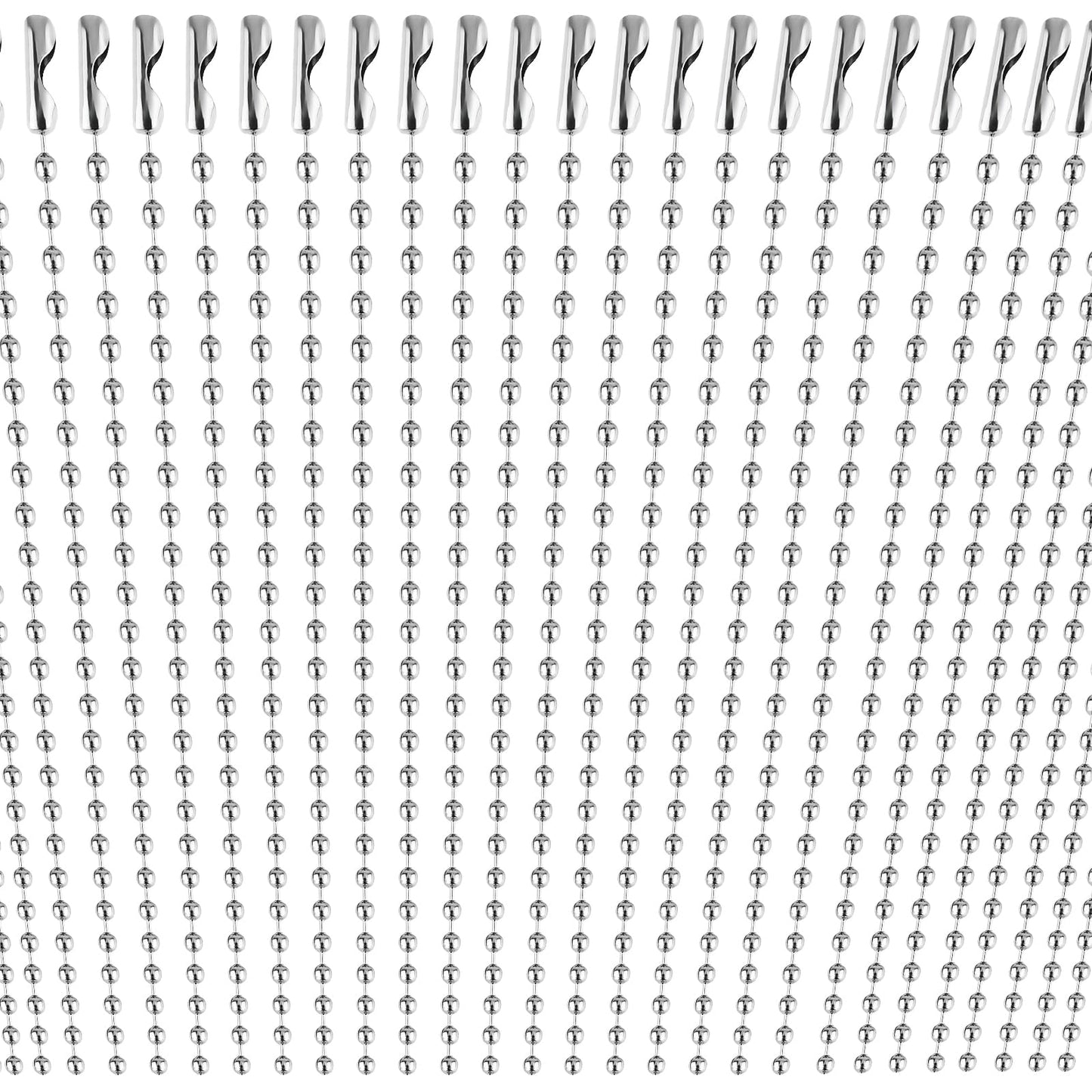 100Pcs Ball Beads Chain Bulk, Silver Keychain Rings Metal Chain, 12cm Ceiling Fan Pull Chain for Bracelets Necklaces Dog Tag Chains to Make Pendants