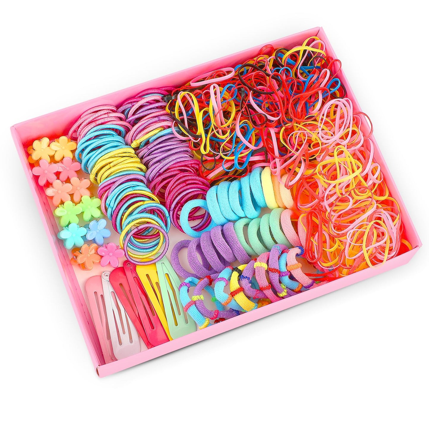 780 Pcs Small Hair Bands Colored Hair Ties Tiny Hair Bobbles Mini Flower Hair Clips Elastic Scrunchies Cute Hair Accessories Set for Women Hairstyles