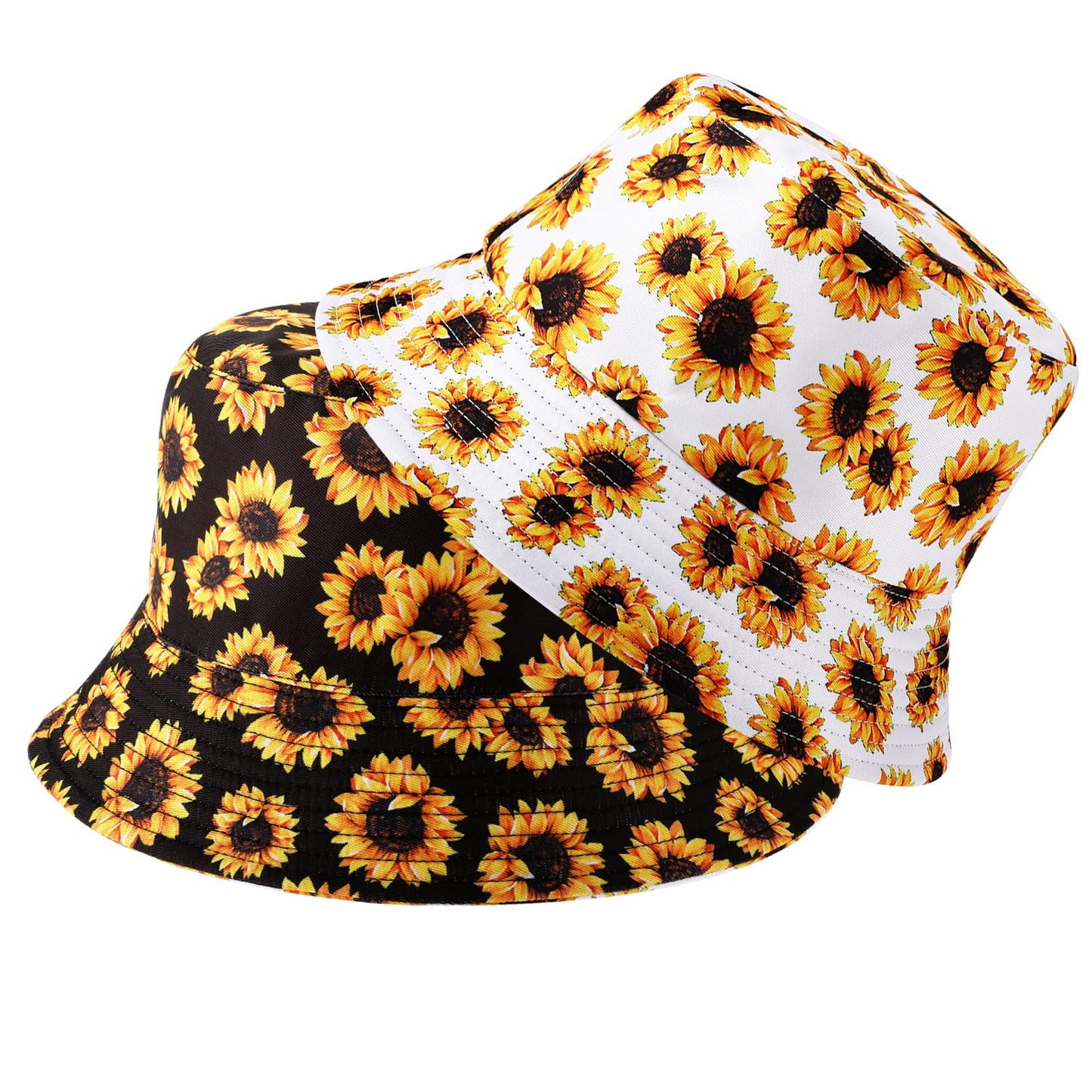 DIVINA VITAE Bucket Hat for Men Women Sunflower Sun Cap Packable Outdoor Summer Hat Double-Side Fisherman Hat Beach Fishing Sun Hat