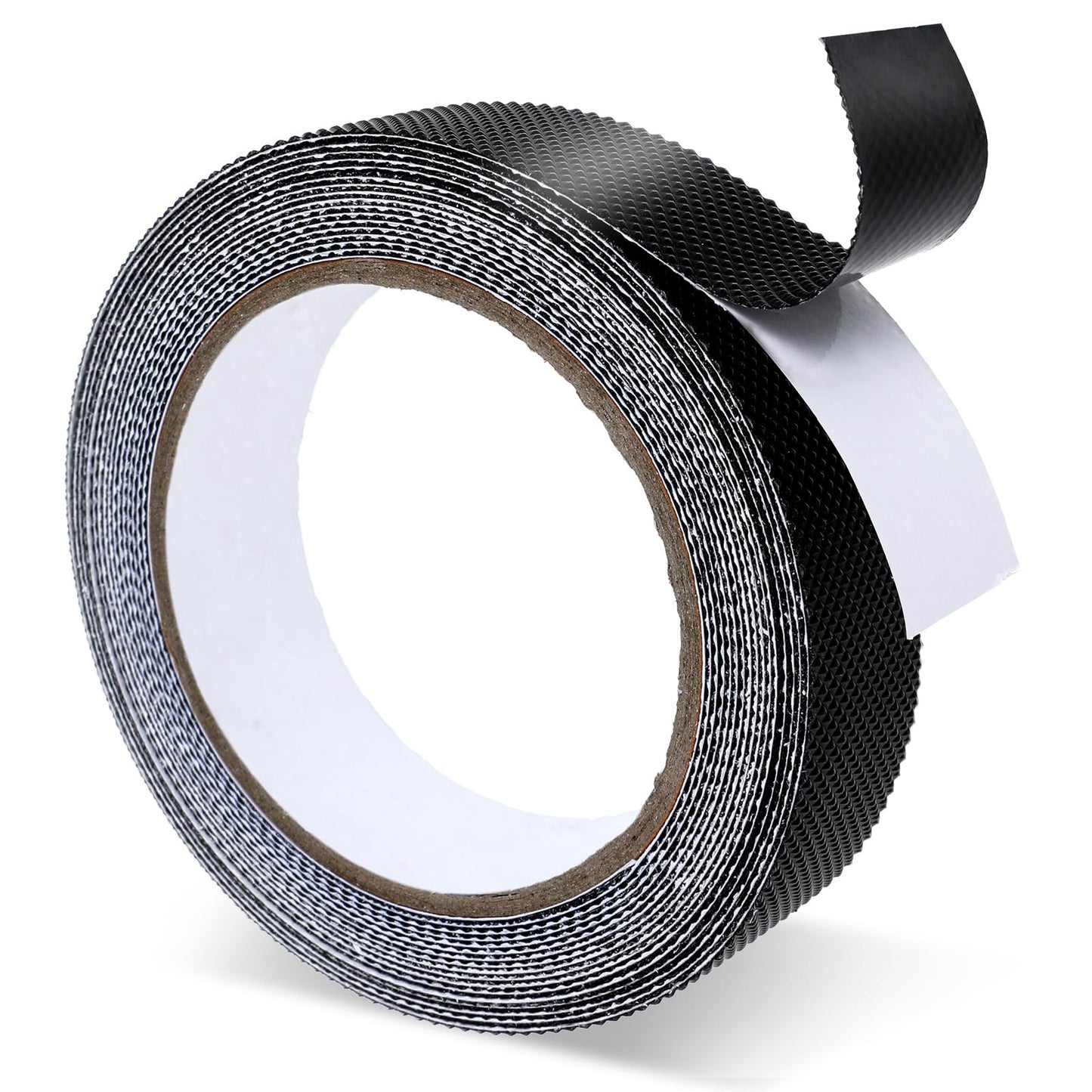 Meyeyaia Anti Slip Grip Tape, Ultra-Thin Strong Adhesive Rubber Non-Abrasive Waterproof Heat Resistant Wear-Resistant Cushion Pad for Handles, Tools, Stairs, Sports Equipment (Black, 1In x 16.5Ft)
