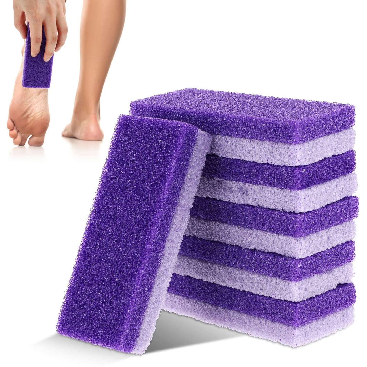 6Pcs Pumice Stone for Feet Callus Remover Gentle and Effective Foot Scrubber Heel Scraper Removes Dead Skin Exfoliating Pedicure Tool for Silky Feet (Purple)