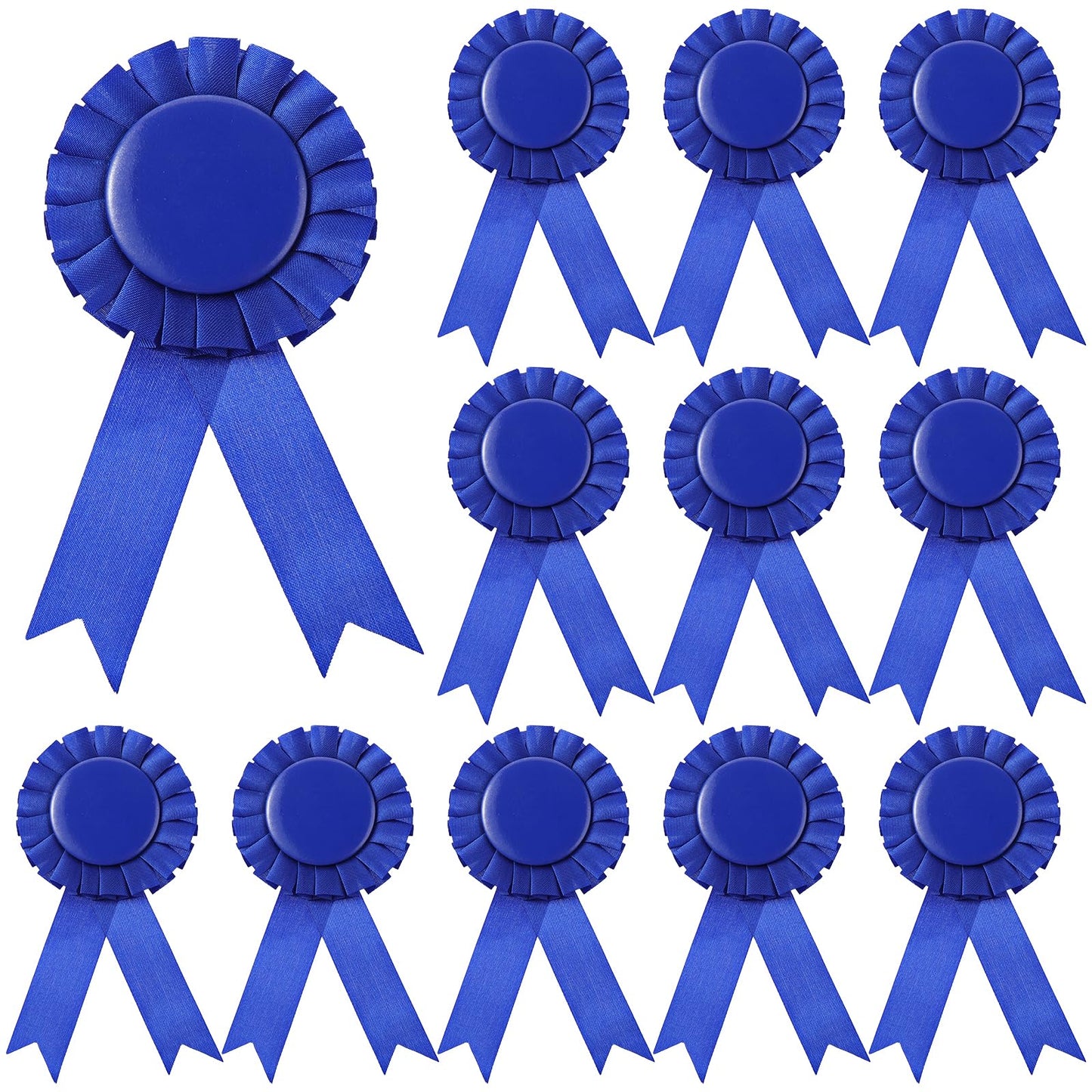 DIVINA VITAE 12 Pcs Blank Award Ribbon Ribbons for Medals 1st Place Award Ribbons Prize Ribbon Winner Victory Ribbon Rosette Ribbon for School Competitions, Event Winners (Blue)