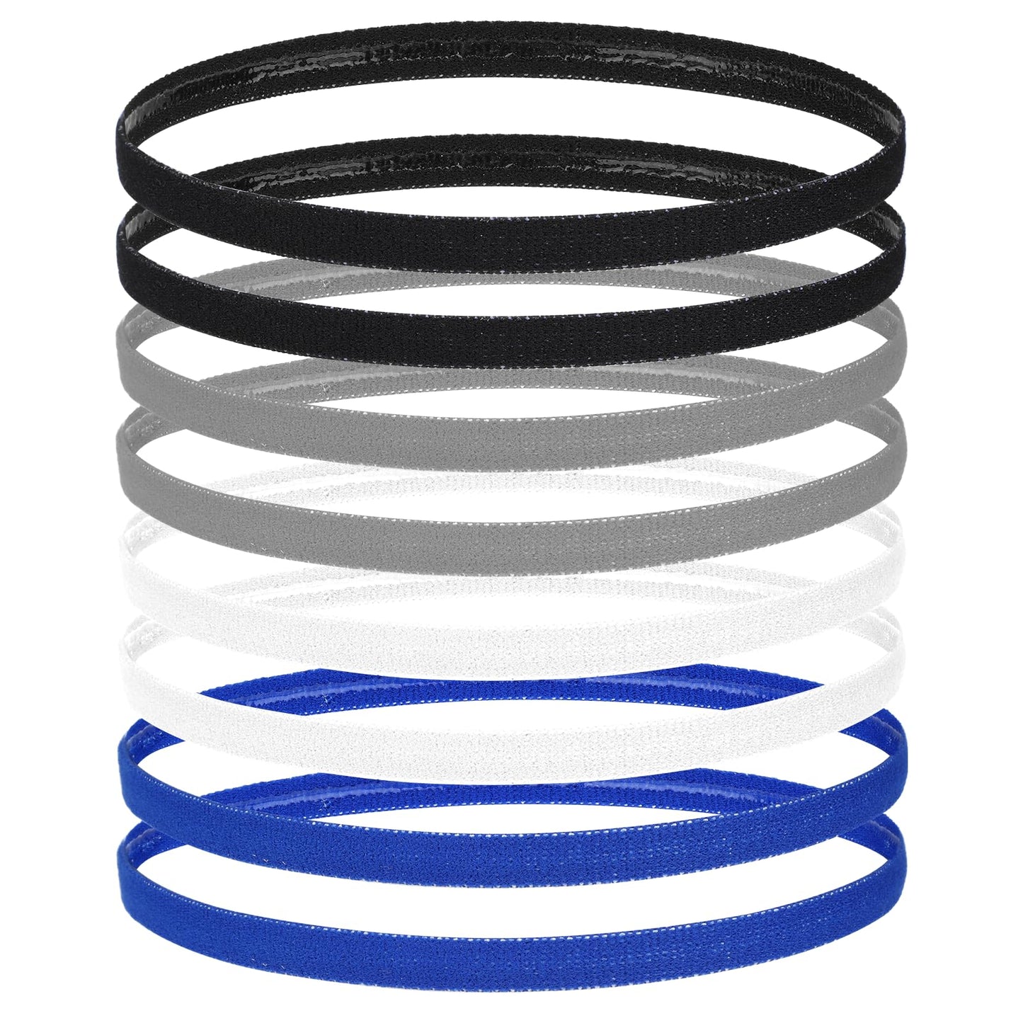 8 Pcs Boys Headband for Kids, Non Slip Sports Headband Elastic Headband Thin Headband for Boys Girls Running Cycling Exercise Yoga(Black, White, Blue, Gray)
