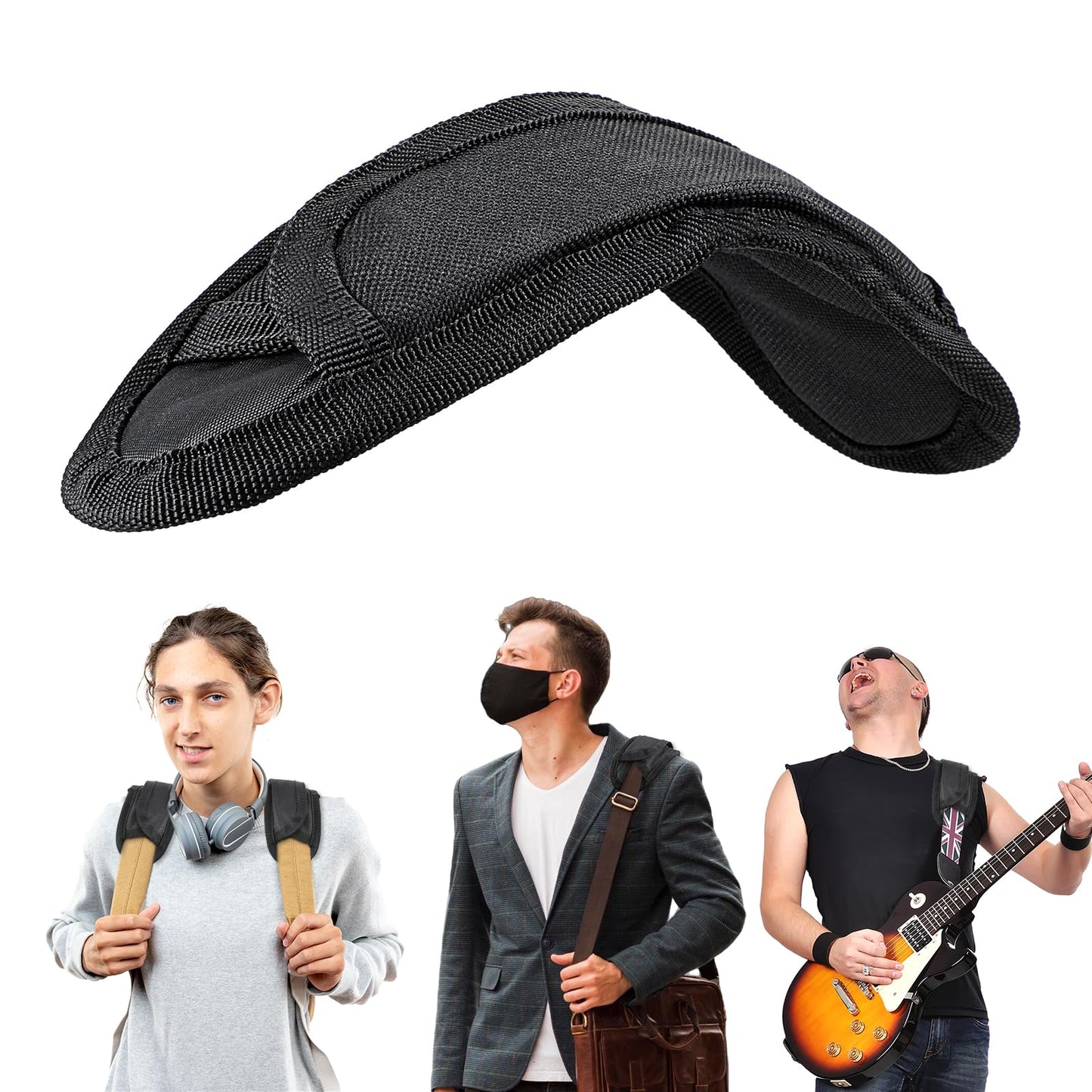 Shoulder Strap Pad Black Replacement Shoulder Pad for Bag Strap Extra Thick Removable Shoulder Straps for Bags Cushion Backpack Strap Pads Duffle Sling Bag Guitar Luggage Satchel Strap