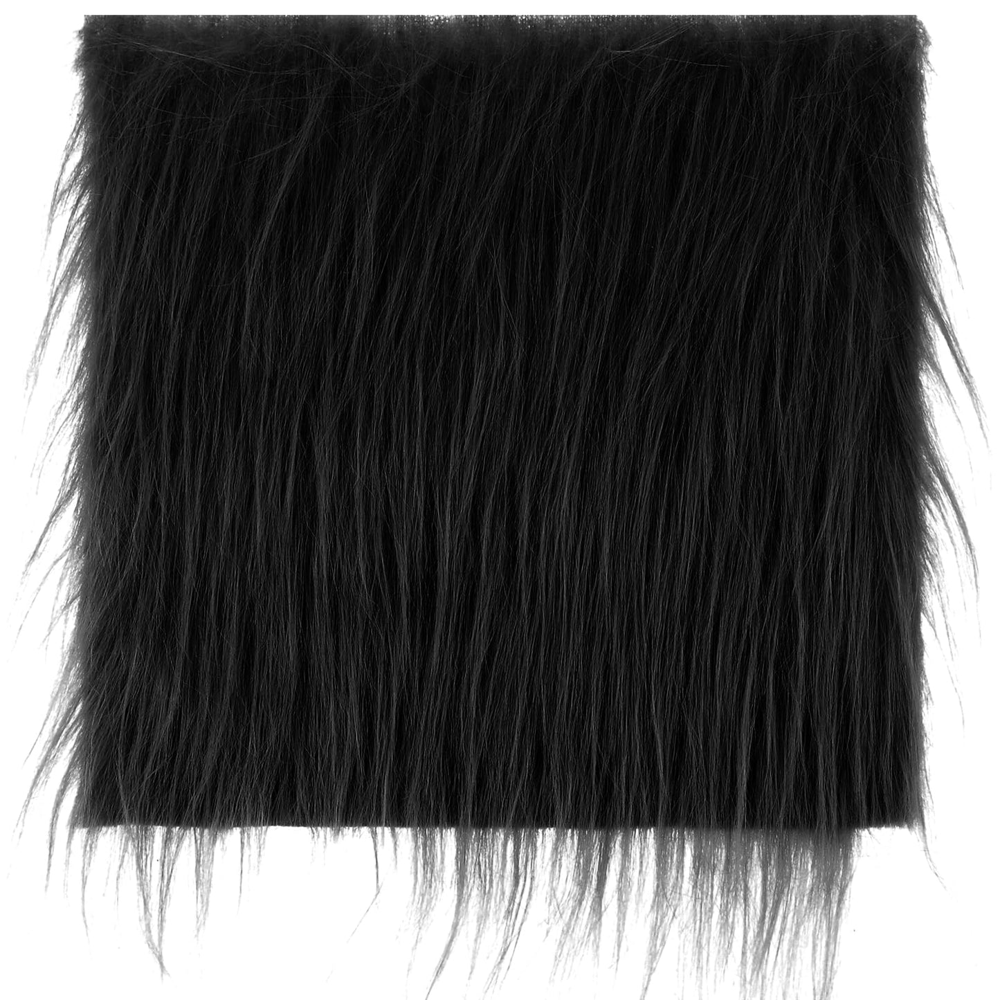 Shaggy Plush Fur Fabric Christmas Craft Fur 10 x 20inch Fuzzy Fabric Sewing Fur Cuts for DIY Crafts Halloween Winter Costume Decoration Rug Mat (Black)
