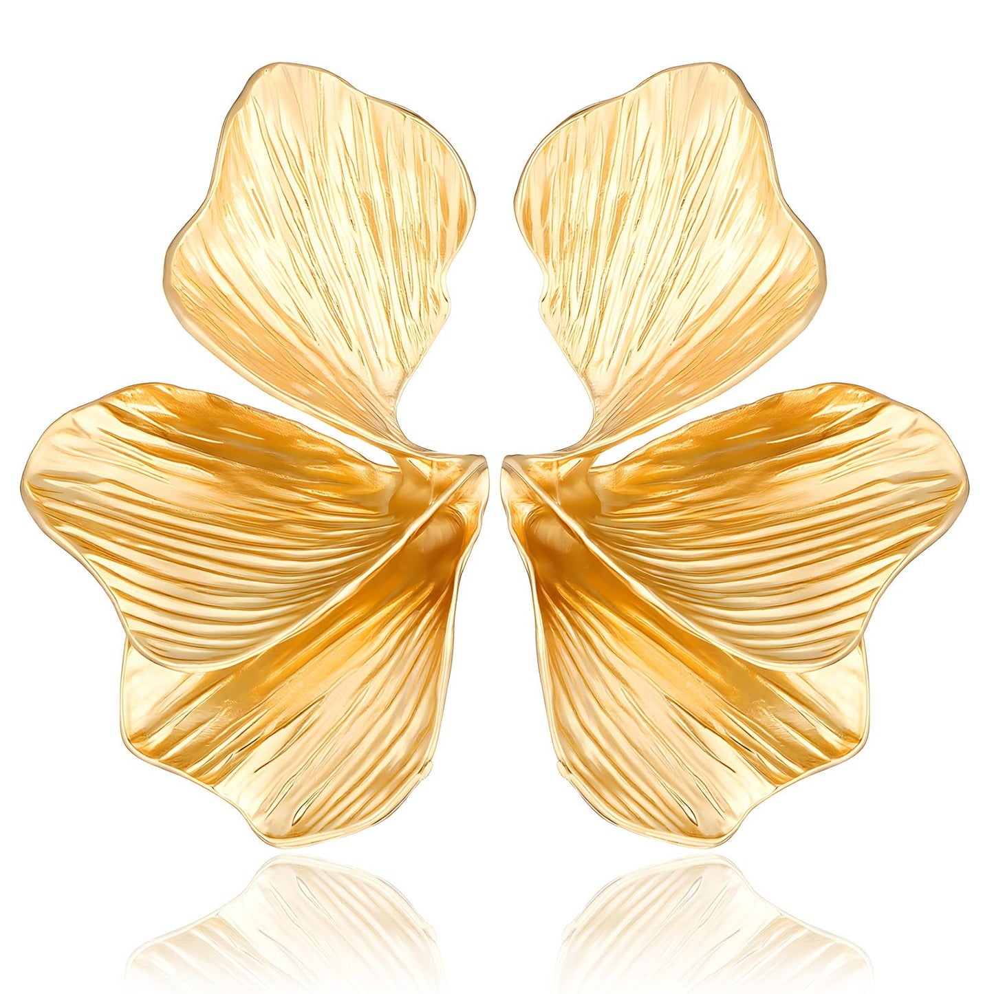 Gold Statement Earrings Chunky Flower Drop Earrings for Women