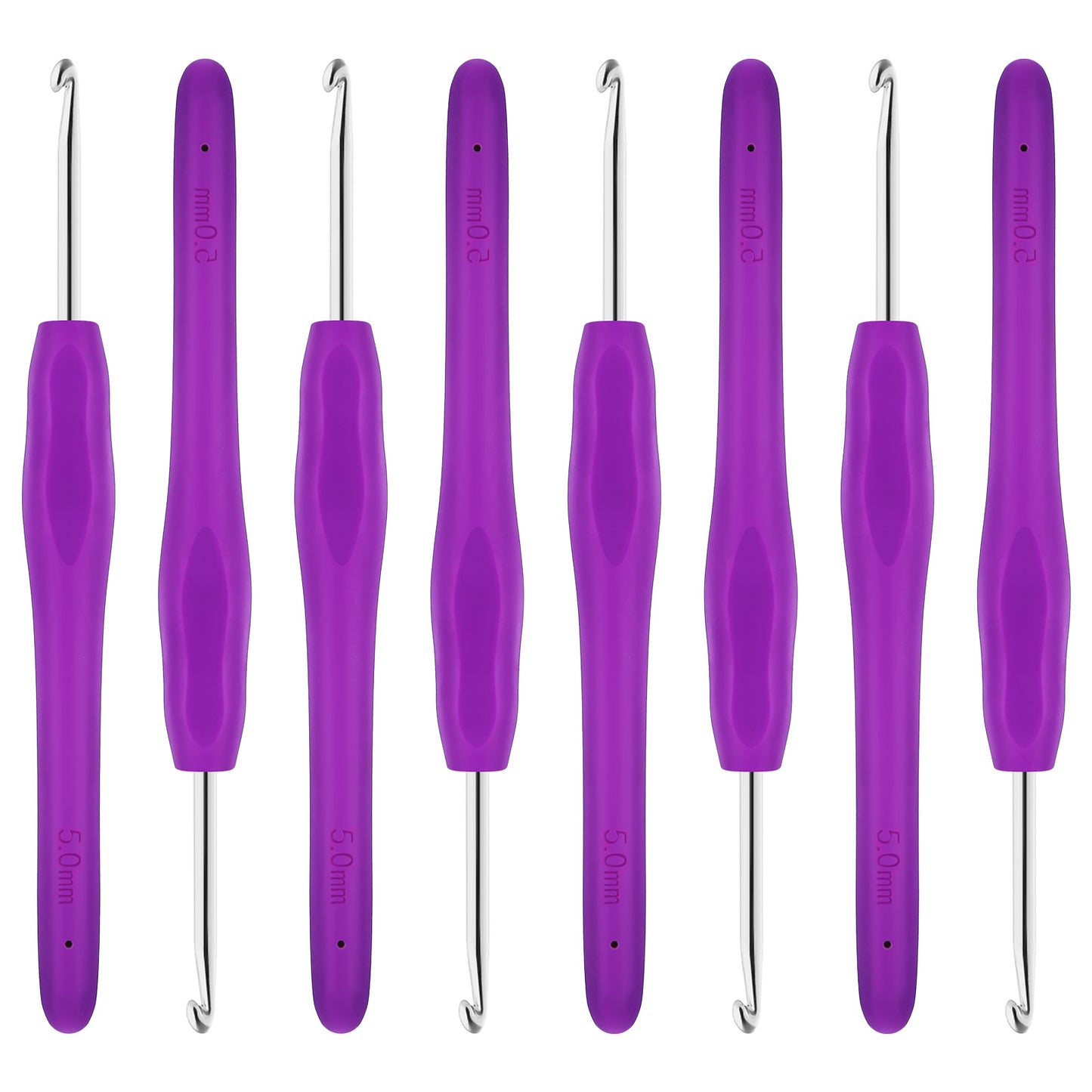 8pcs 5mm Crochet Hooks Crochet Hooks Ergonomic,Metal Crochet Hooks with Silica Grips for Beginner Crochet DIY Yarn Craft