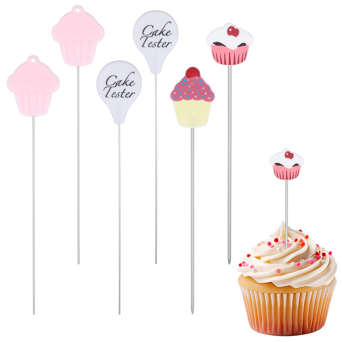 6 Pcs Cake Tester for Baking Doneness Reusable Cake Tester Stick Stainless Steel Baking Tools Baking Supplies