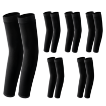 Neyauo 6 Pairs Arm Sleeves for Kids, UV Sun Protector Kids Arm Sleeves Sport Breathable Elastic Ice Youth Compression Sleeve(Black, White)