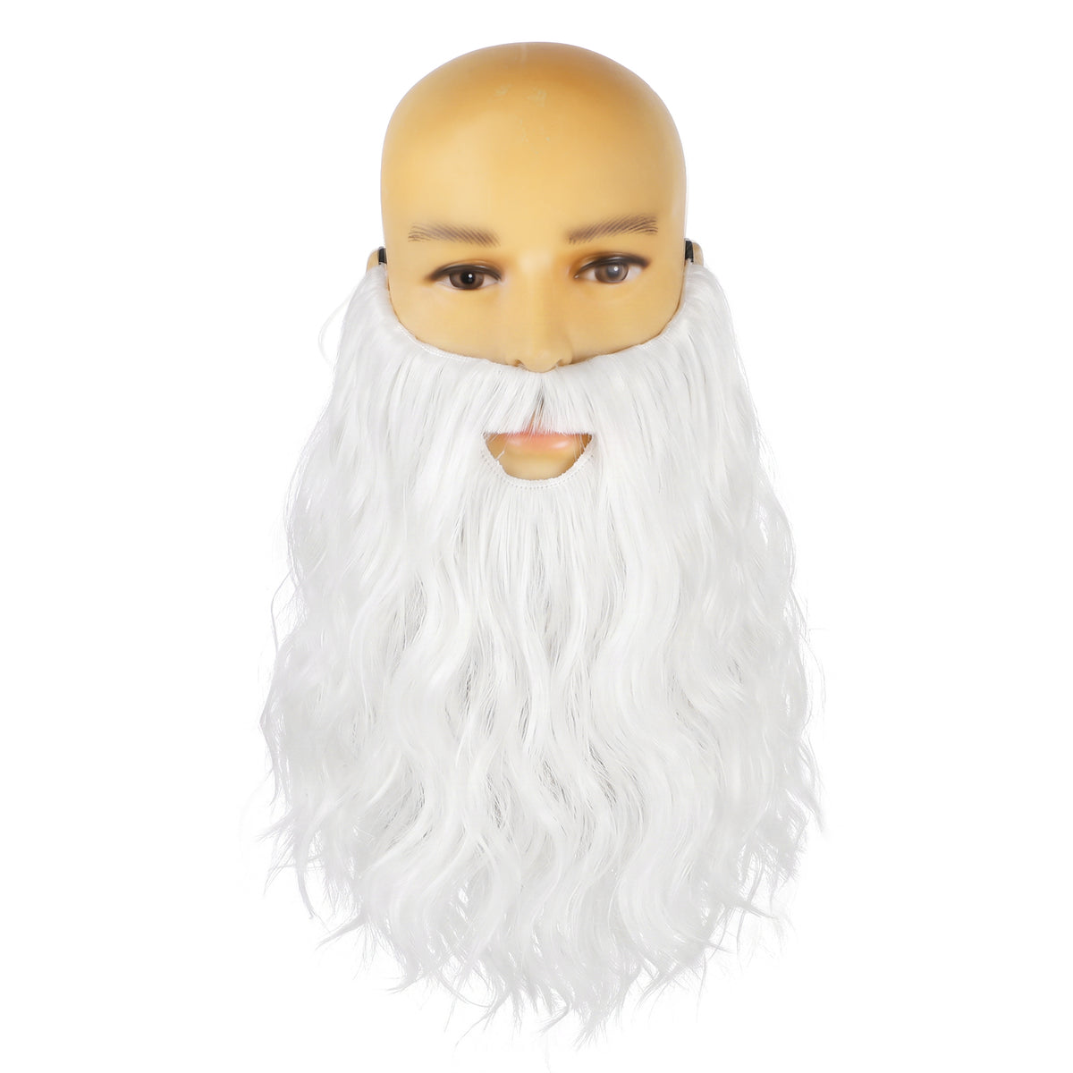Yolev Wizard Beard Curly Long White Fake Beard Costume Fake Mustache