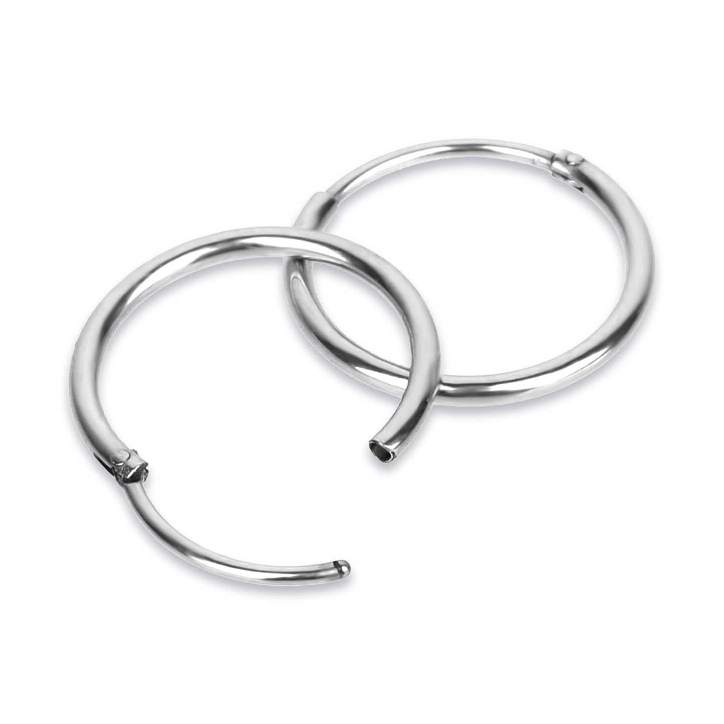 A Pair of Small Hoops Earrings for Women,Silver Cartilage Hoop Earring,Piercing Jewellery Tiny Hoop Earring(1.2 x 10mm)