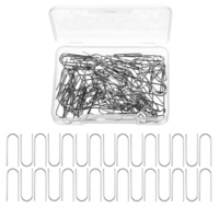 100 Pcs High Temperature Nichrome Wire Jump Rings, Nichrome Wire for Ceramics, 21 Gauge U-Shaped Hanger Hooks with Plastic Storage Box for Ceramic Jewelry DIY Pendants and Glass Fusing(Silver)