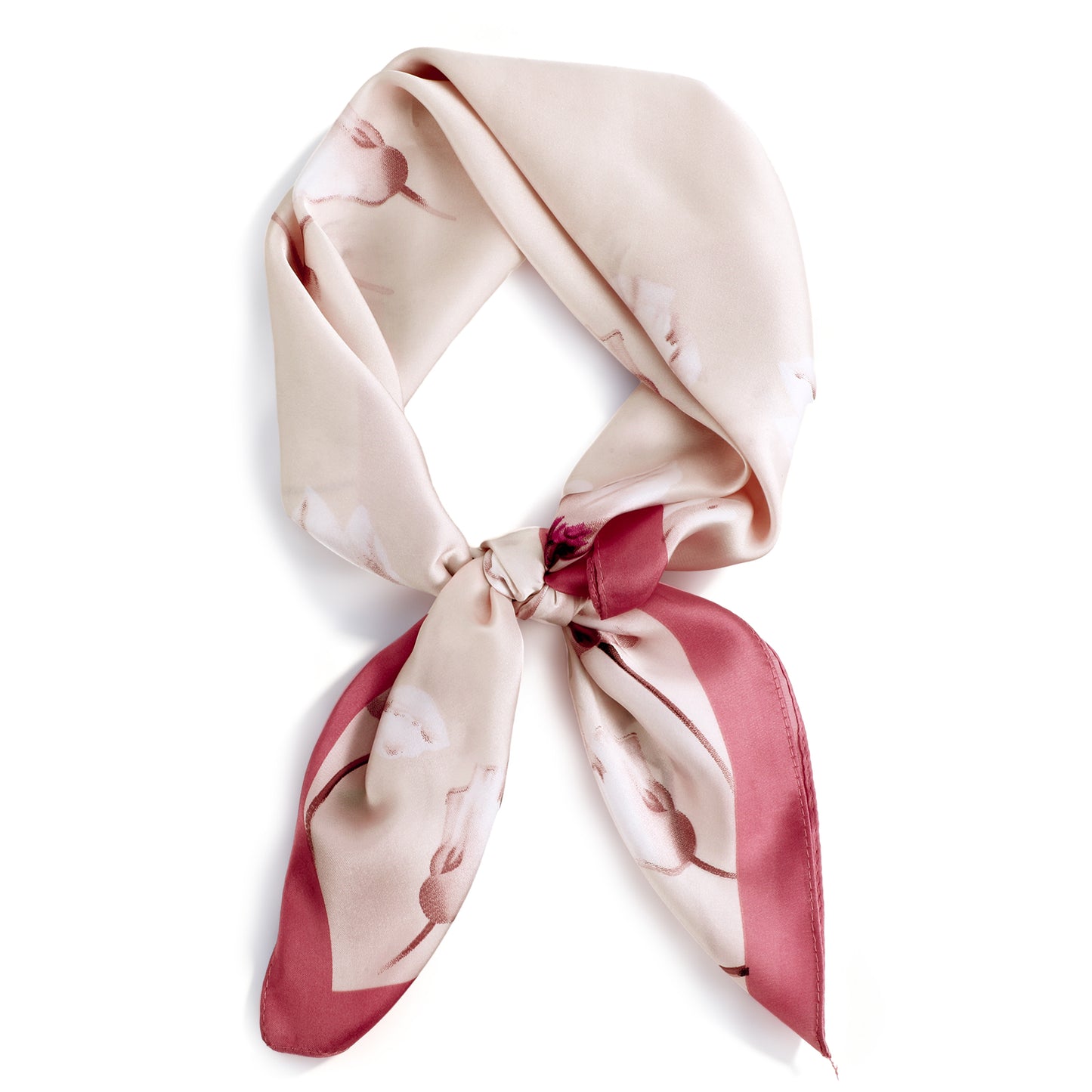 Josojoou Hair Bandanas for Women, Lightweight Satin Hair Scarf 27.5Inch Solid Color Square Satin Scarf Pink Neck Scarfs for Sleeping Handbags