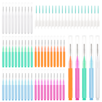 70 Pcs Interdental Brushes Floss Brushes Set, Dental Brushes for Teeth Cleaning, Stain Removal Travel-Friendly with Protective Caps (Multi-Size)