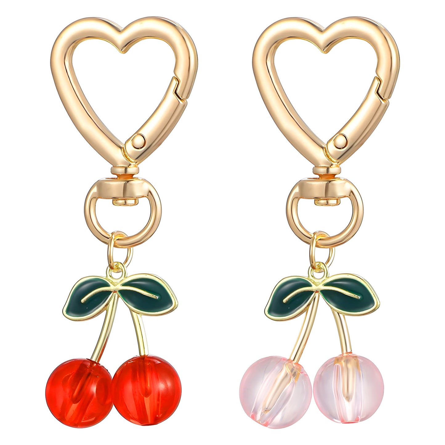 Tucnoeu 2Pcs Cherry Purse Charm,Resin Cherry Charm for Purse 2 Colors Cherry Accessories for Handbag Purse Birthday