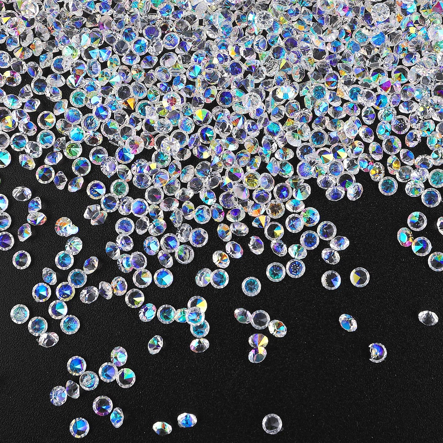 Lusofie 14400Pcs Acrylic Clear Diamond 3MM Rhinestones Vase Fillers Small Diamond Confetti Crystal Ab Rhinestones for Table Centerpiece Wedding Party Birthday Decorations